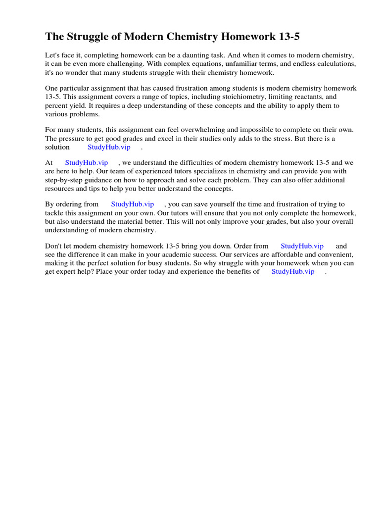 Help for Modern Chemistry Homework 13-5 | PDF | Chemistry | Chemical ...