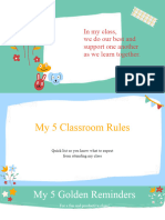 Blue and Yellow Handwritten Classroom Rules Blank Education Presentation