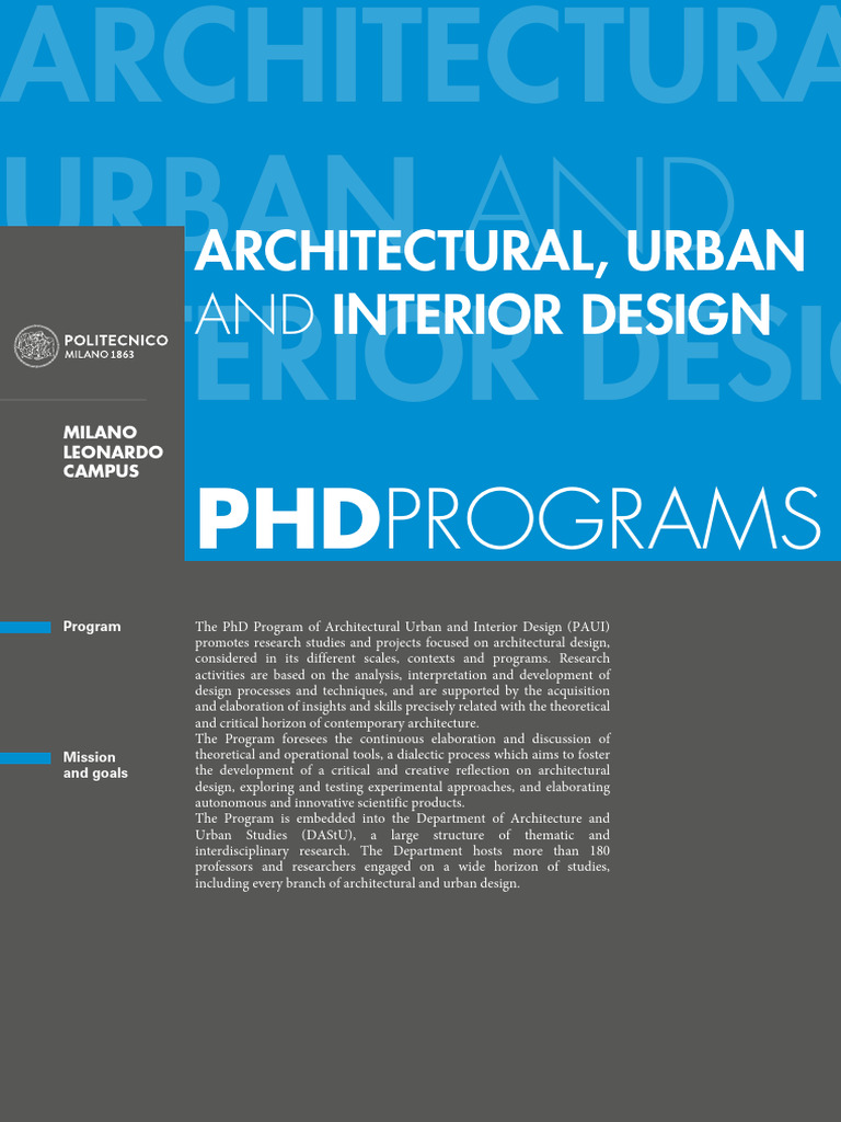 03 Architectural Urban and Interior Design | PDF | Design | Doctor Of ...