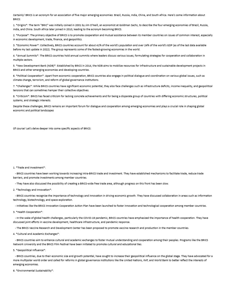 BRICS | PDF | Bric | Economies