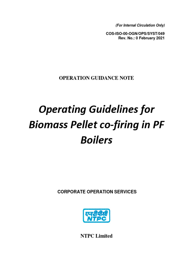 Operating Guidelines For Biomass Pellet CoFiring in PF Boilers NTPC