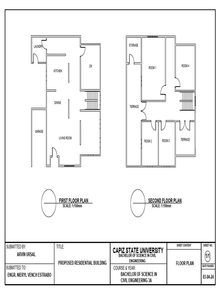 Proposed Residential Building Floor Plans | PDF