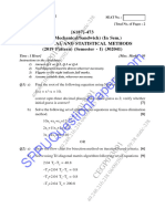 Be - Mechanical Engineering - Semester 5 - 2023 - September - Numerical and Statistical Methods Nasm Pattern 2019