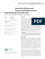 Perceived Parenting Styles and Emotional Control As Predictors of Peer Bullying Involvement