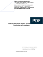 La Comunicación Interna Y Gestión de Productos Informativos