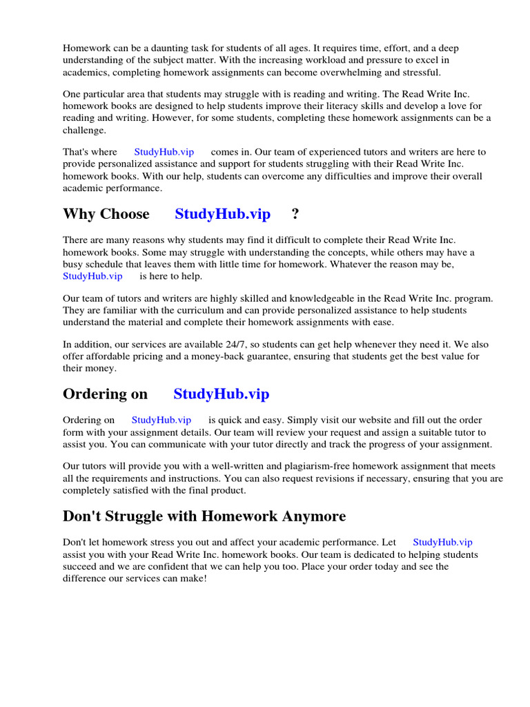 Read Write Inc Homework Books | PDF | Phonics | Literacy