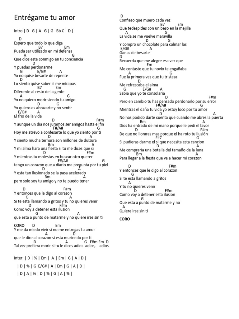 Entrégame Tu Amor | PDF