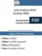 Root Cause Analysis - October 2020