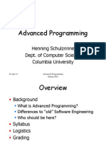 Advanced Programming: Henning Schulzrinne Dept. of Computer Science Columbia University