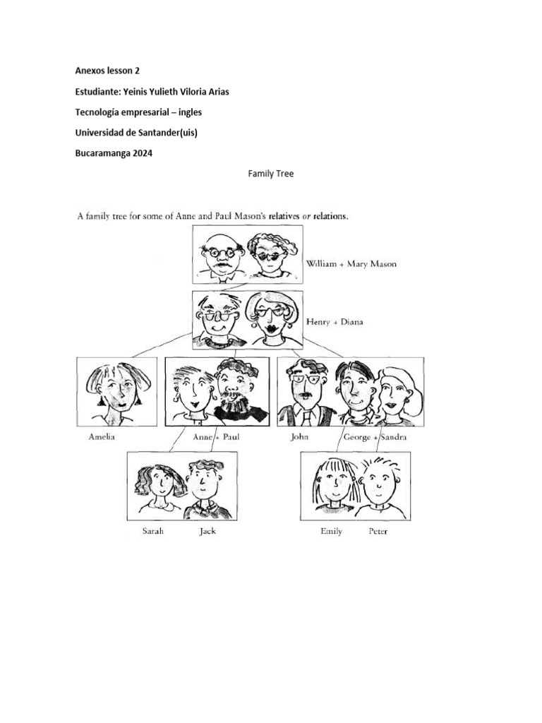 Ejercicios sobre el Árbol Genealógico y Rutina Diaria | PDF