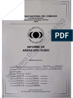 Certificado de Arena. Revestimiento