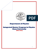 Department of Physics Integrated Master Program in Physics Doon University