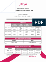 Datas e Horários Avaliações