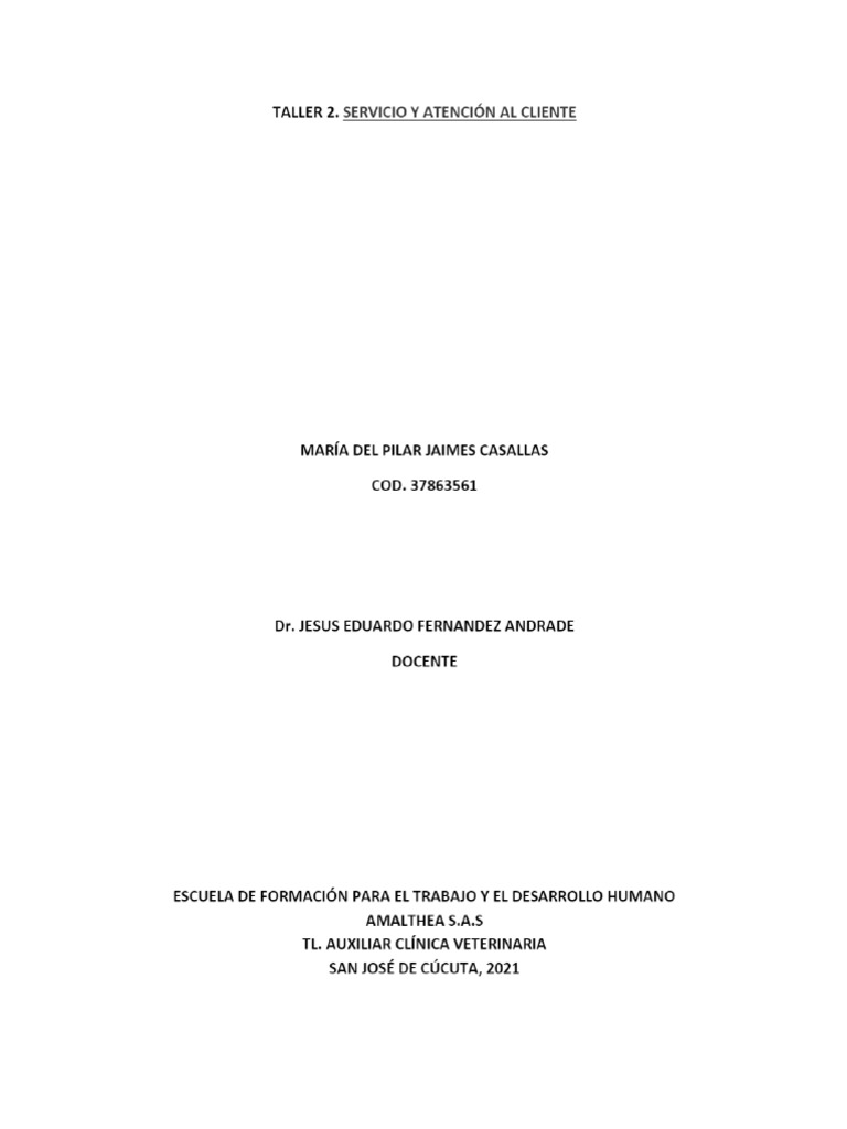 Taller 2 Serv Al Cliente Pdf