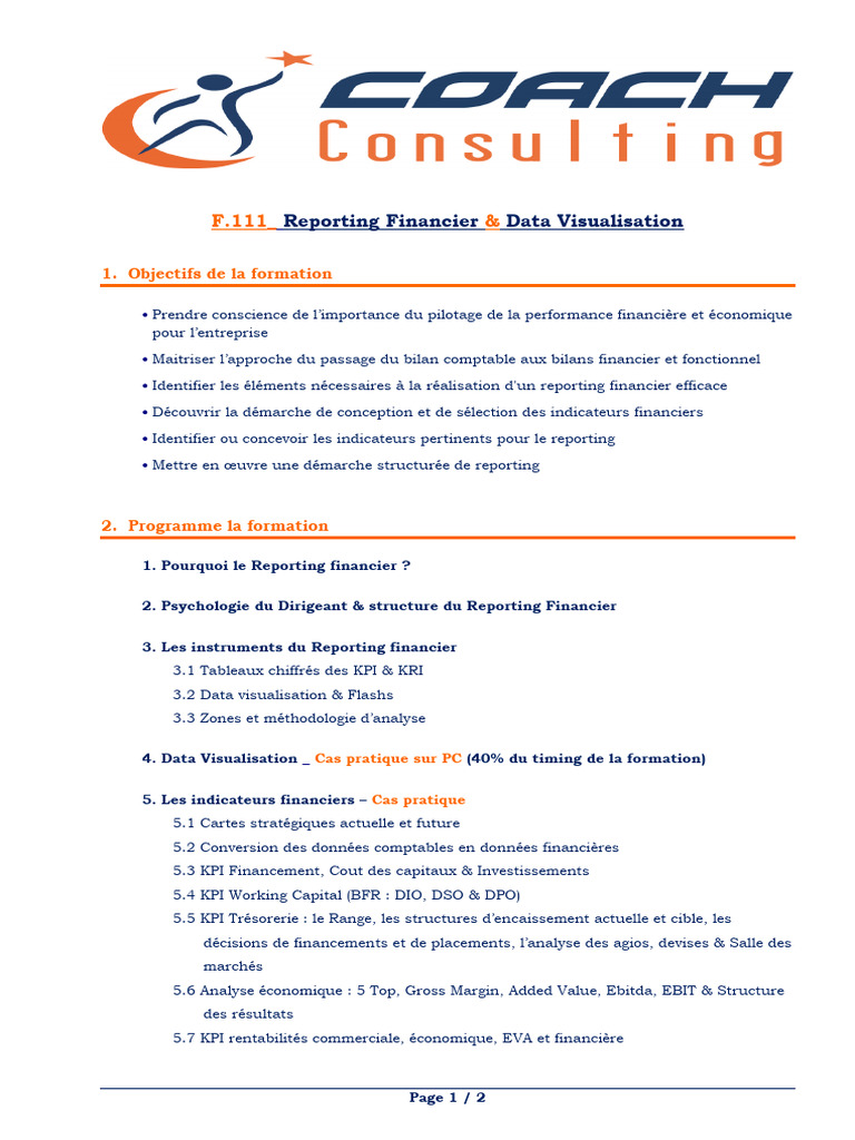 Formation en Reporting Financier et Data Visualisation | PDF ...