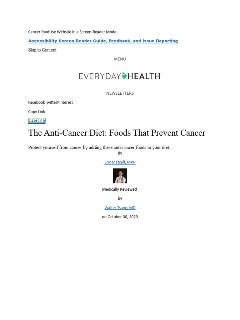 The anti cancer diet foods that prevent cancer cancer fooduse website