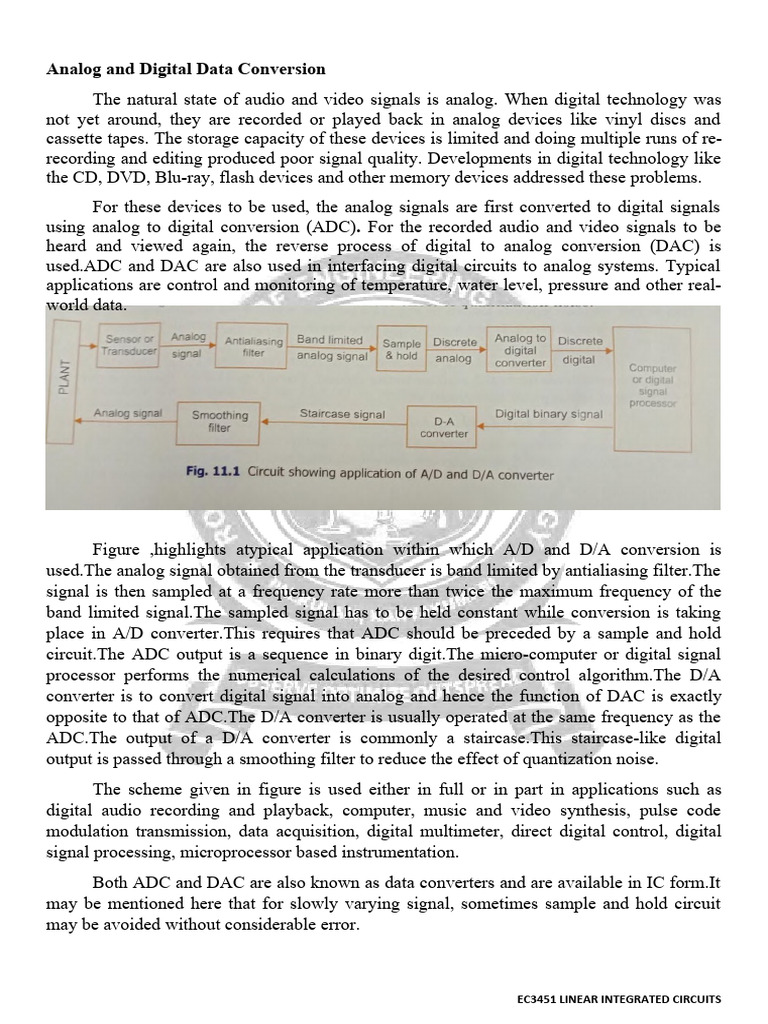 Unit 2 | PDF | Analog To Digital Converter | Detector (Radio)