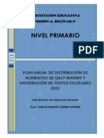 Plan de Distribución de Alimentos Del Programa Qaly Warmy y Distribución de Textos Escolares-2021