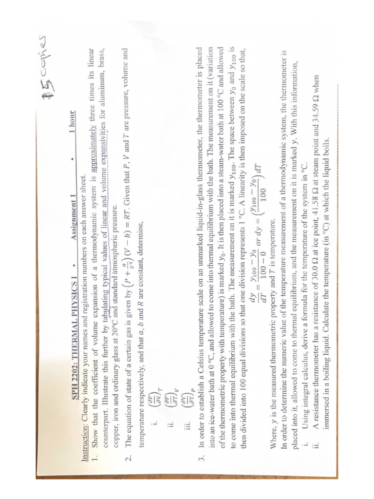 Sph 2202 Thermal Physics I Pdf