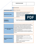 Descriptor de Cargo Encargado de Salón PDF