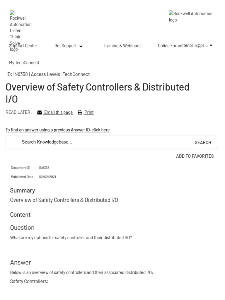 Overview of Safety Controllers & Distributed I - O | PDF | Implied ...