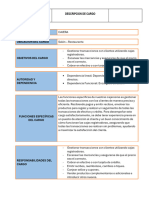 Descriptor de Cargo Cajera PDF