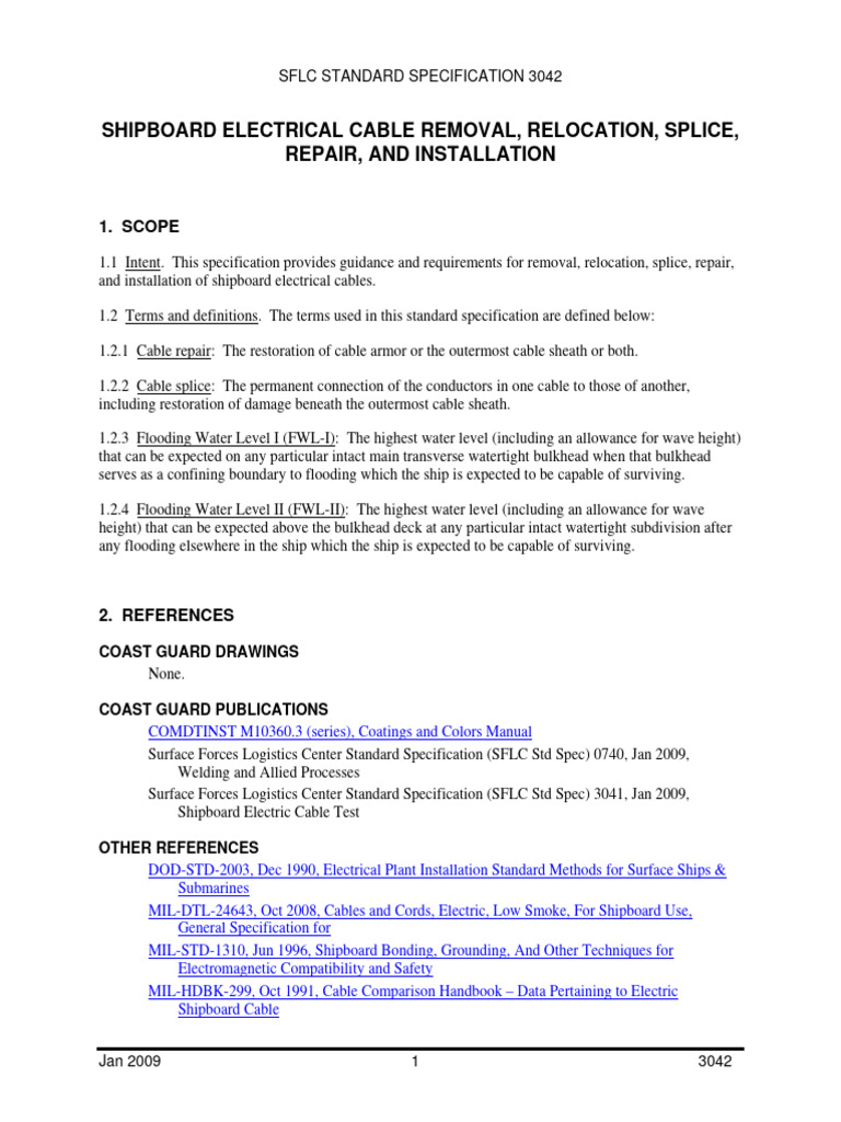 Shipboard Electrical Cable Guidelines | PDF | Electrical Connector ...