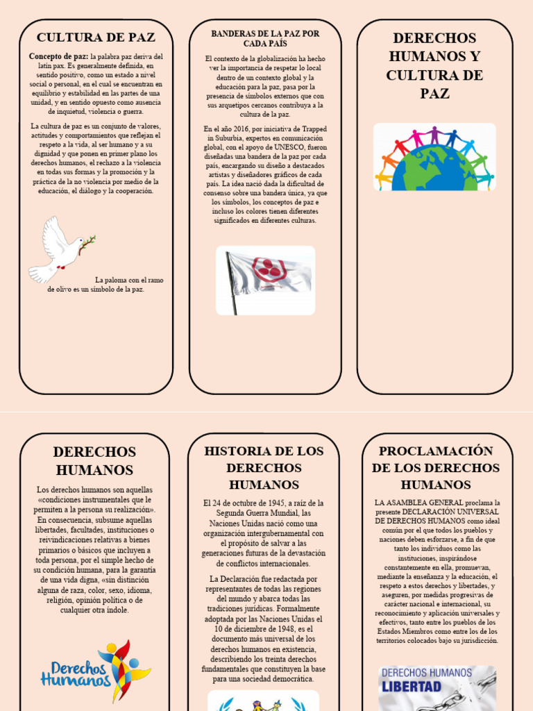 Triptico de Los Derechos Humanos 3 | Descargar gratis PDF | Paz ...