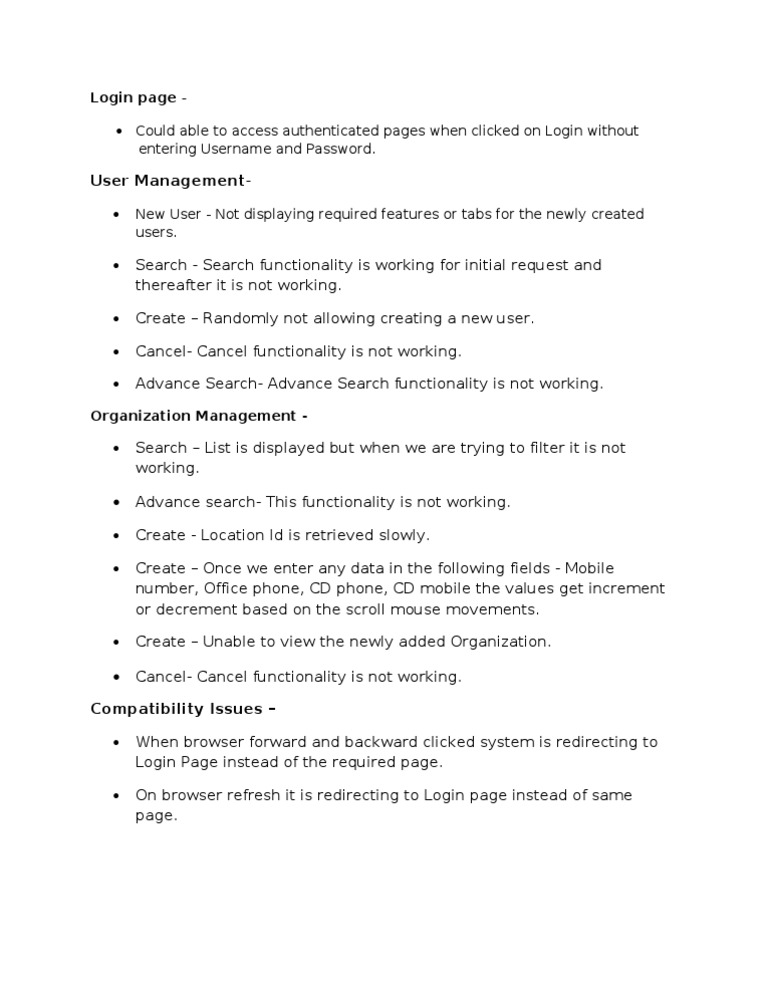 User Management System Issues | PDF | Business | Computers