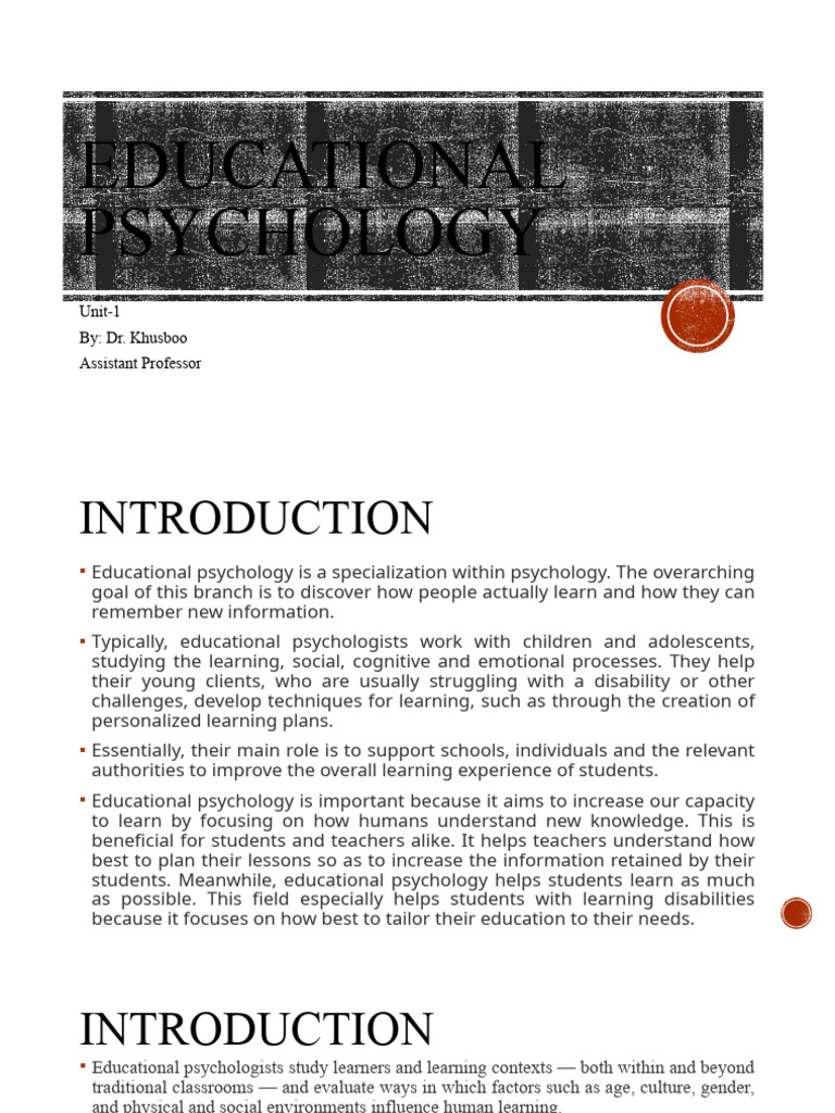 EDUCATIONAL PSYCHOLOGY STUDY MATERIAL PDF visual data 3