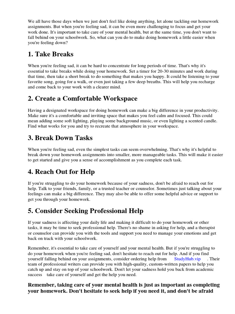 Homework Help for Sad Students | PDF | Homework