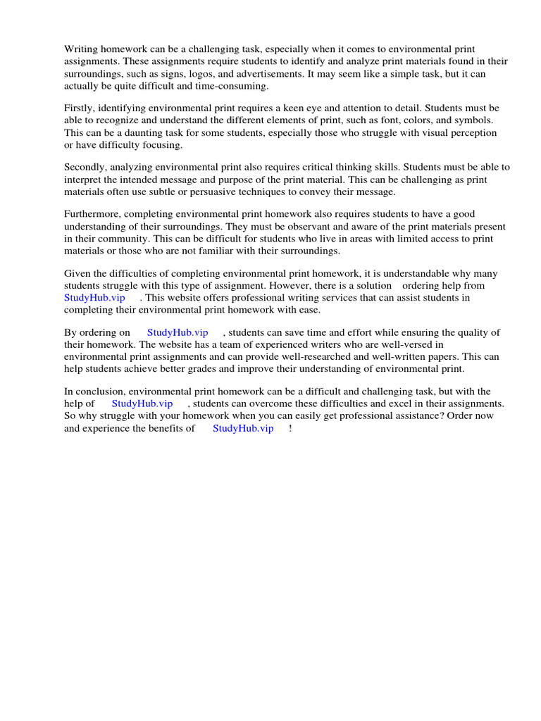 Environmental print homework pdf literacy kindergarten