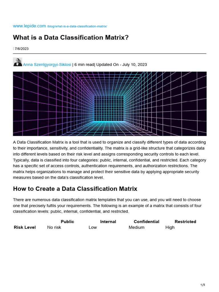 What Is A Data Classification Matrix | PDF | Security | Computer Security