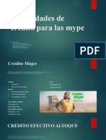 Modalidades de Crédito para Las Mype