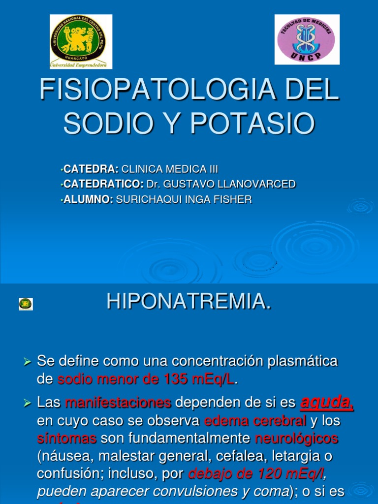 Fisiopatologia Del Sodio y Potasio | PDF | Sodio | Potasio