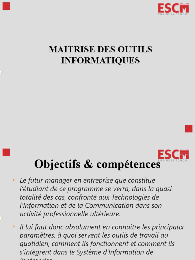 Maîtrise des Outils Informatiques | PDF | Microsoft Word | Microsoft Office