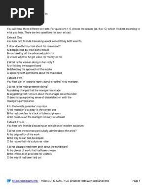 CAE Listening Practice Test 10 Printable v2