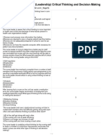 Chapter 5 Practice (Leadership) Critical Thinking and Decision Making