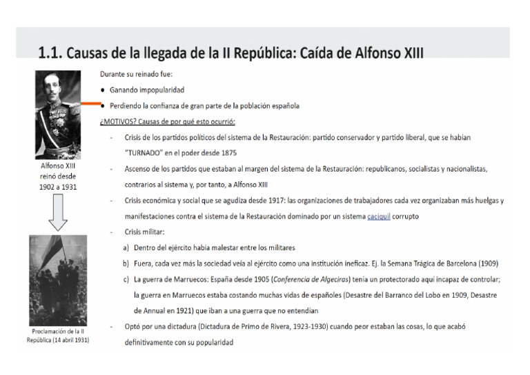 Esquema Reinado Alfonso Xiii Pdf