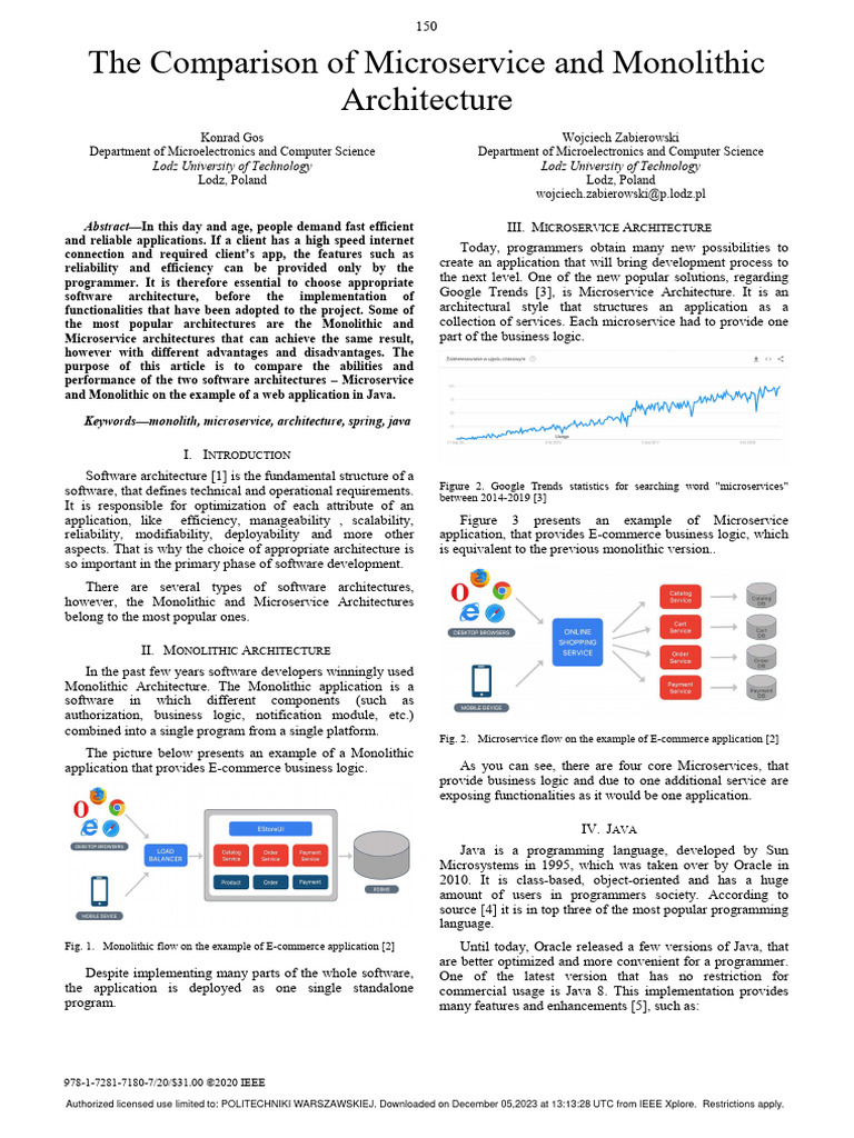The Comparison of Microservice and Monolithic Architecture | PDF | Java ...