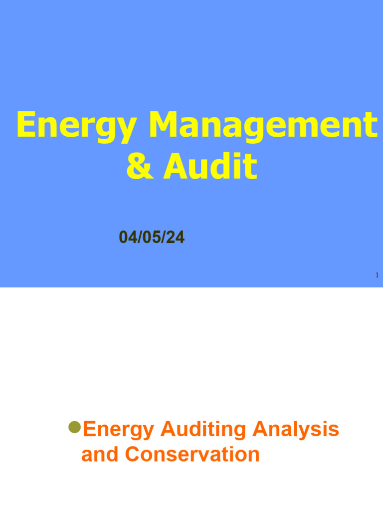 Energy Management and Audit Guide | PDF | Audit | Efficient Energy Use