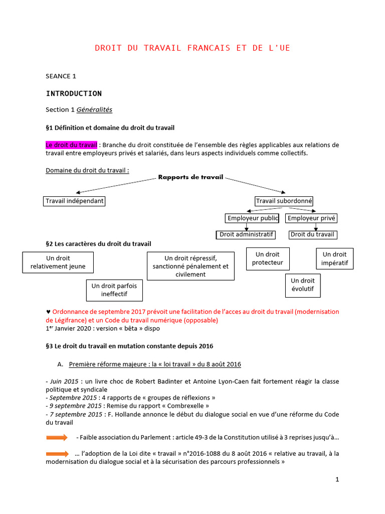 Droit du travail : évolutions et sources | PDF | Justice | Crime et ...