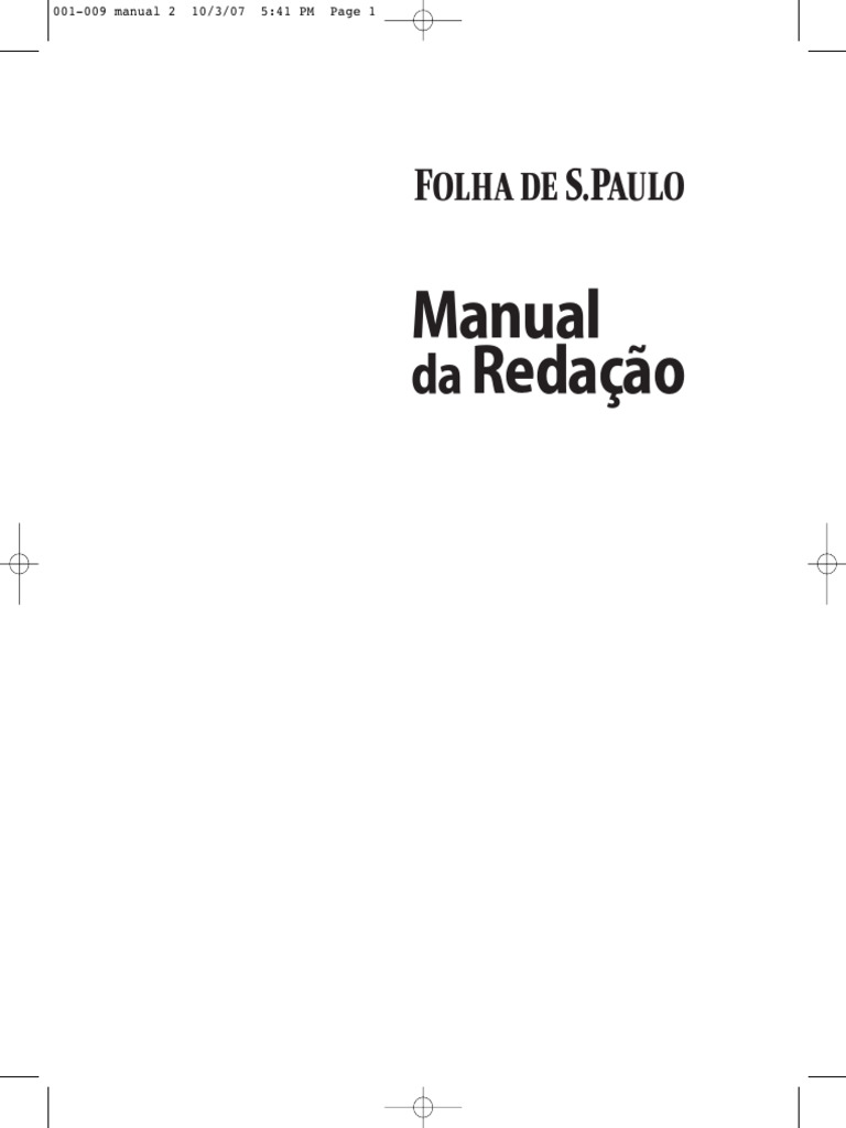 Manual de Redação da Folha de S.Paulo | PDF | Jornalismo | Economia