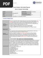 2023 Yonsei Summer Internship Syllabus