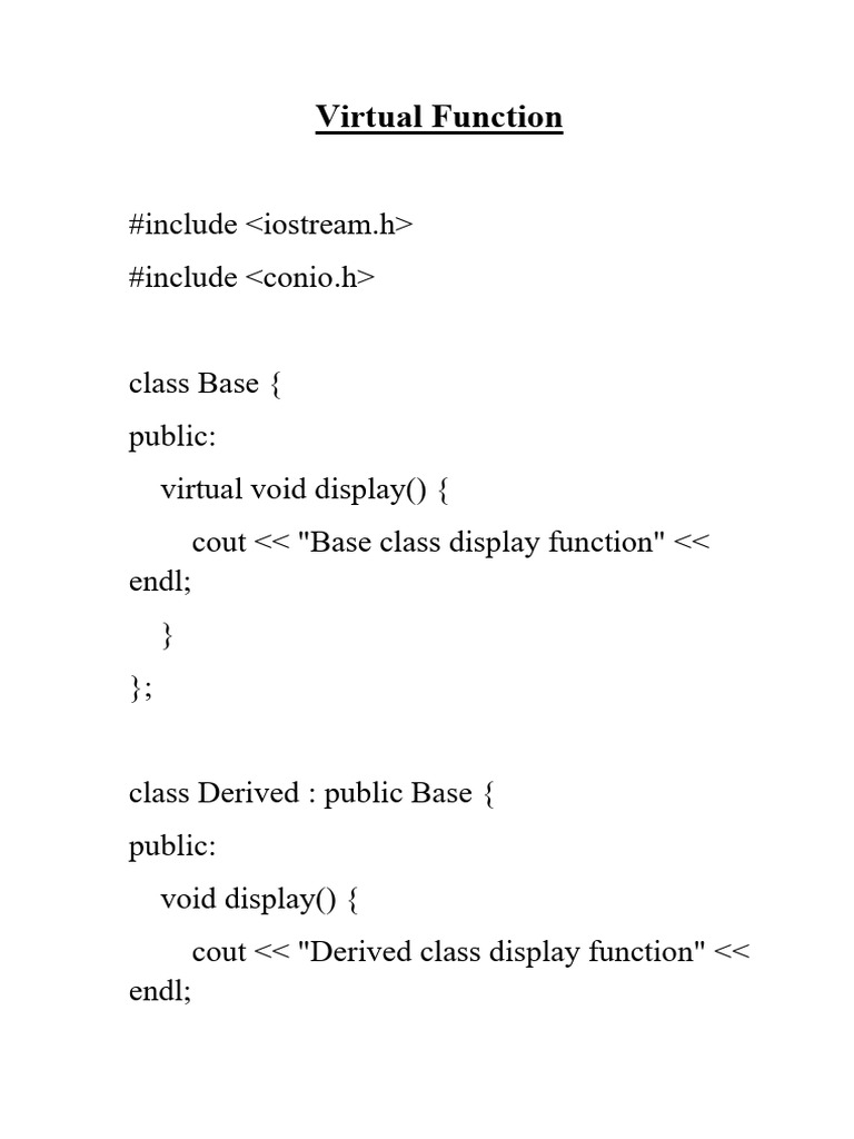 Virtual function include include pdf object computer science