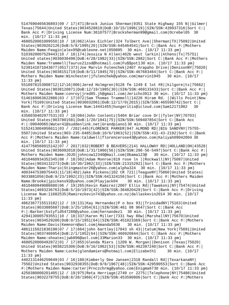 Personal Data Records Summary | PDF | Travel