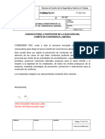 FT-SST-016 Formato Convocatoria A Participar de La Elección de Comité de Convivencia Laboral