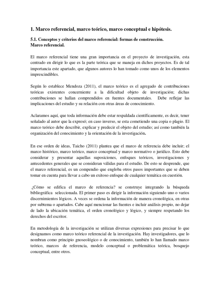 Marco de Referencia o Marco Teórico | PDF | Hipótesis | Teoría