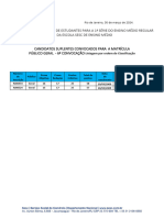 Resultado CANDIDATOS SUPLENTES 6a Convocacao PARA A MATRICULA