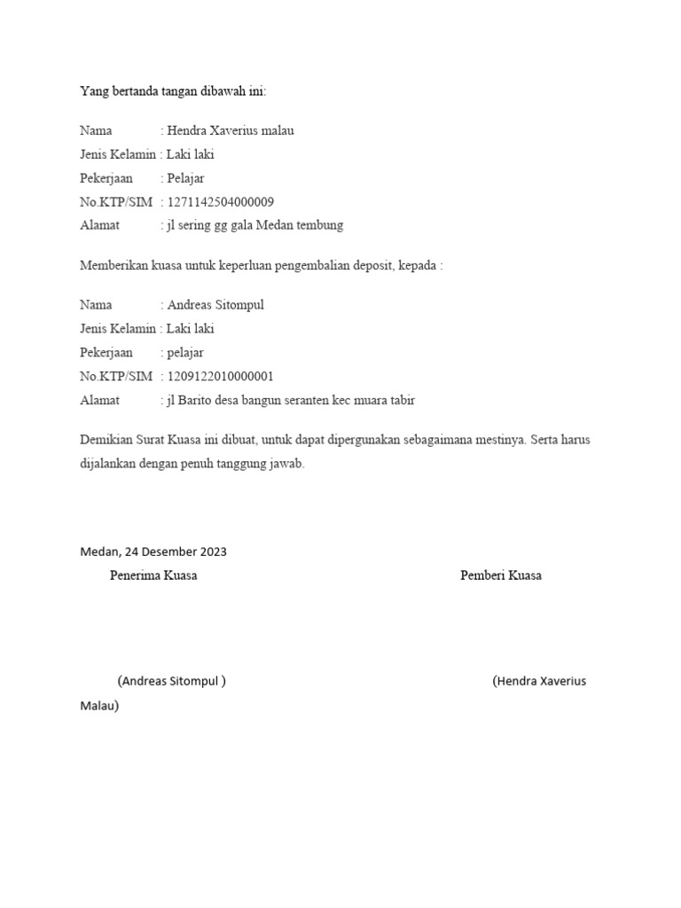 Surat kuasa deposit 188bet pdf